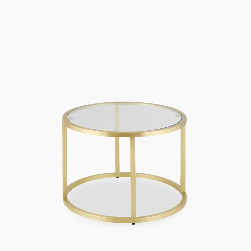 Madison Set of 2 Round Nesting Coffee Tables | Brass