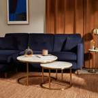 Madison Set Of 2 Round Nesting Coffee Tables | White Marble & Brass