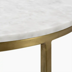 Madison Set Of 2 Round Nesting Coffee Tables | White Marble & Brass