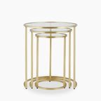 Madison Set of 3 Round Nesting Side Tables | Brass