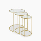 Madison Set of 3 Round Nesting Side Tables | Brass