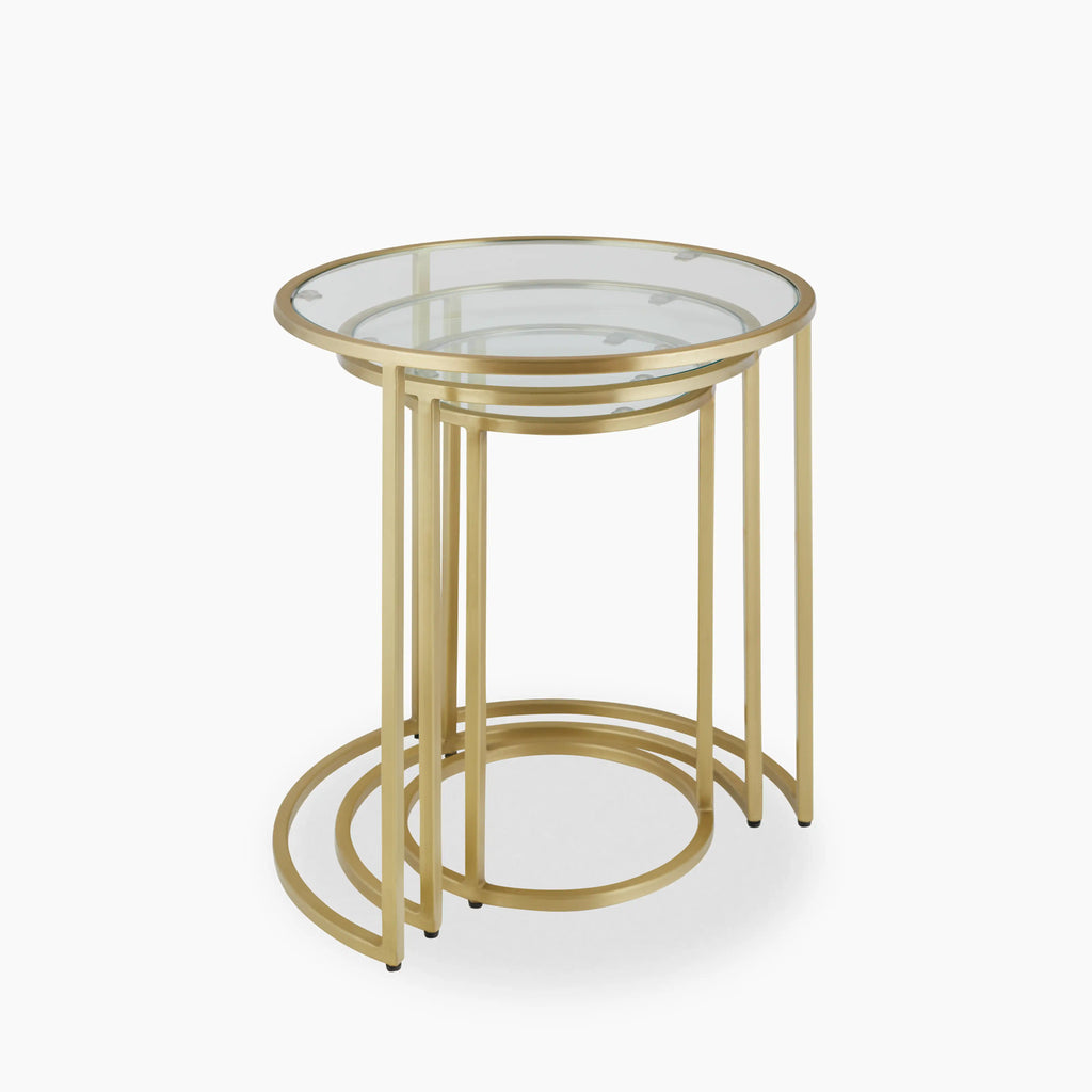 Madison Set of 3 Round Nesting Side Tables | Brass