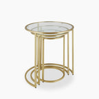 Madison Set of 3 Round Nesting Side Tables | Brass