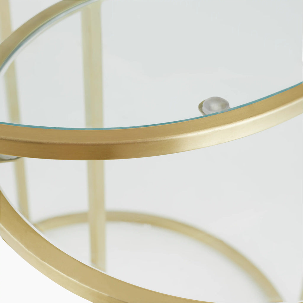 Madison Set of 3 Round Nesting Side Tables | Brass