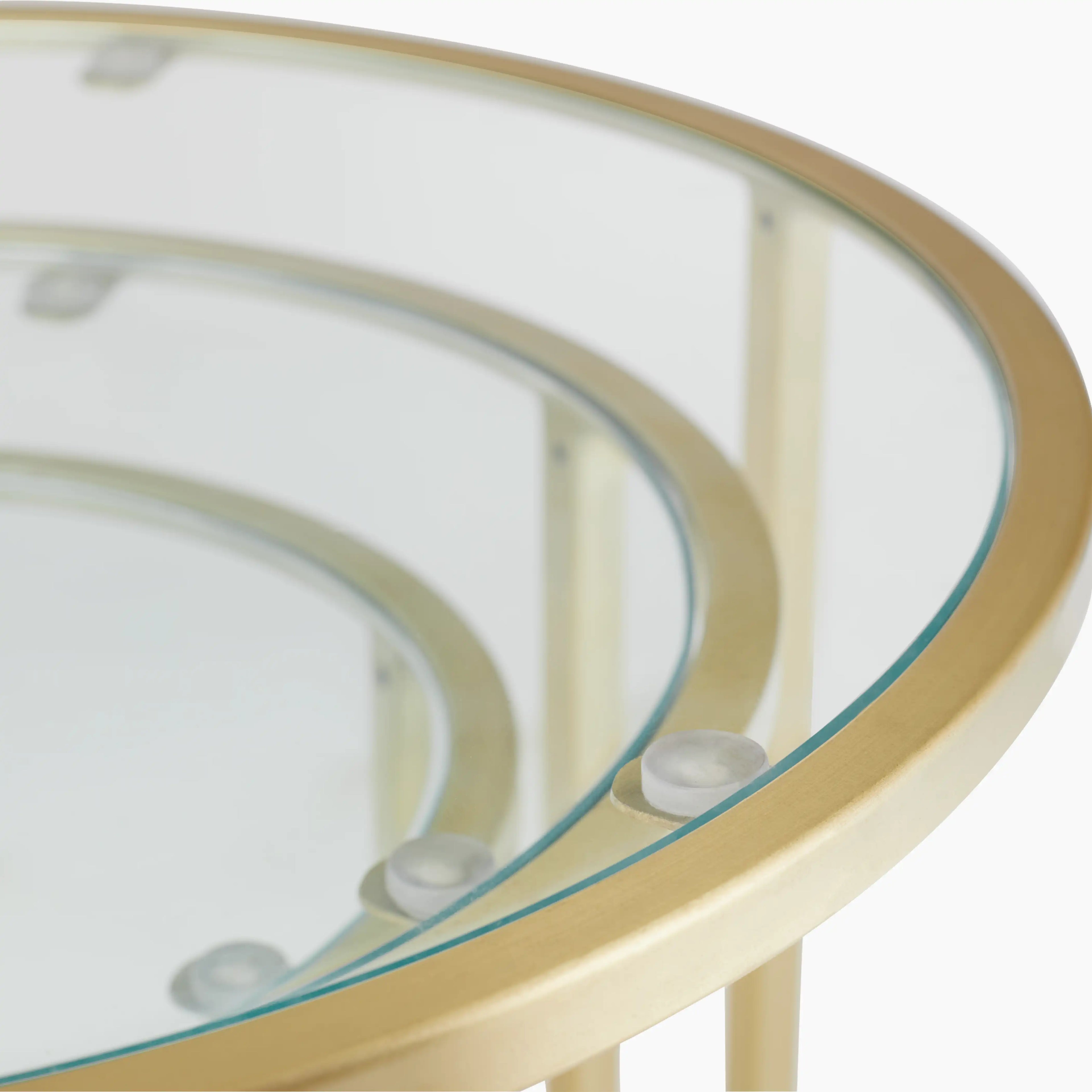 Madison Set of 3 Round Nesting Side Tables | Brass