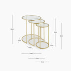 Madison Set of 3 Round Nesting Side Tables | Brass