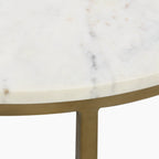 Madison Set Of 3 Round Nesting Side Tables | White Marble & Brass