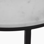 Madison Set of 3 Round Nesting Side Tables | Grey Marble & Black