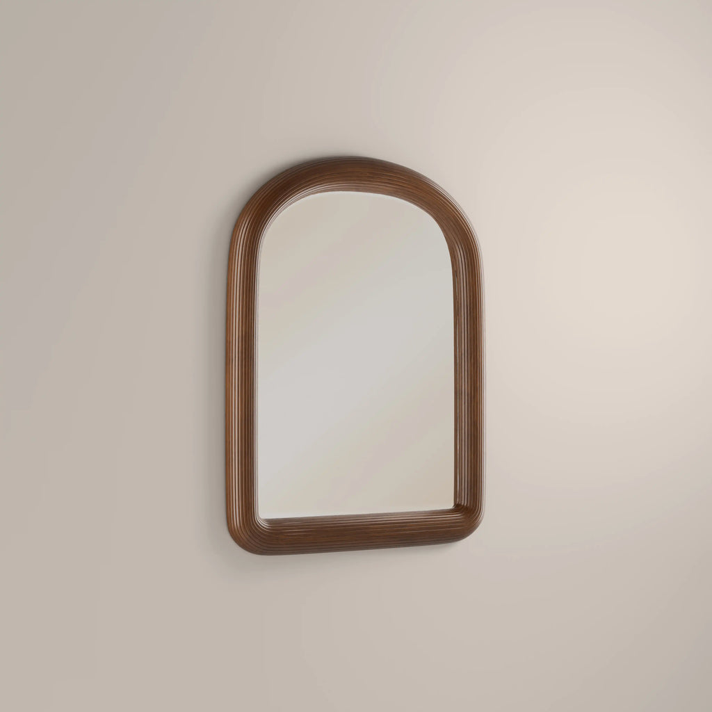Ciara Arch Wall Mirror, 90 x 71 cm | Walnut