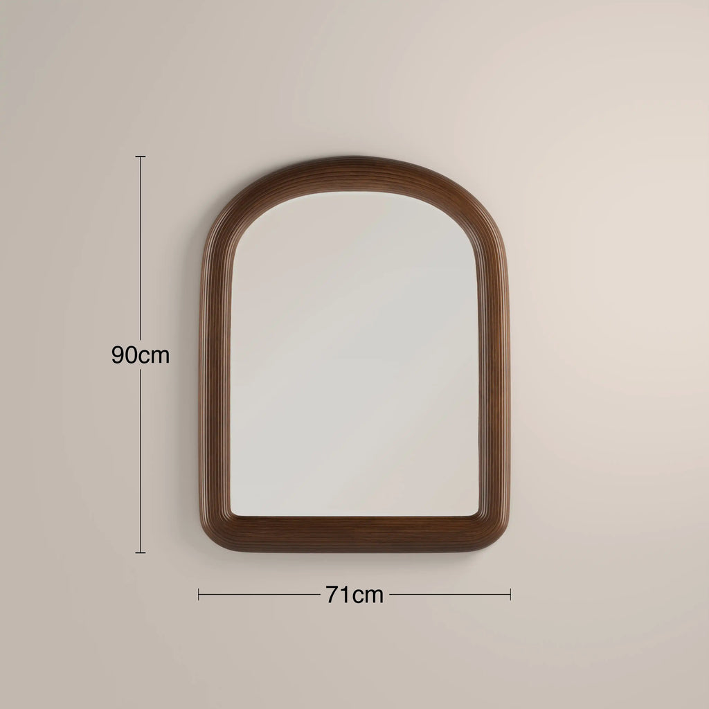 Ciara Arch Wall Mirror, 90 x 71 cm | Walnut