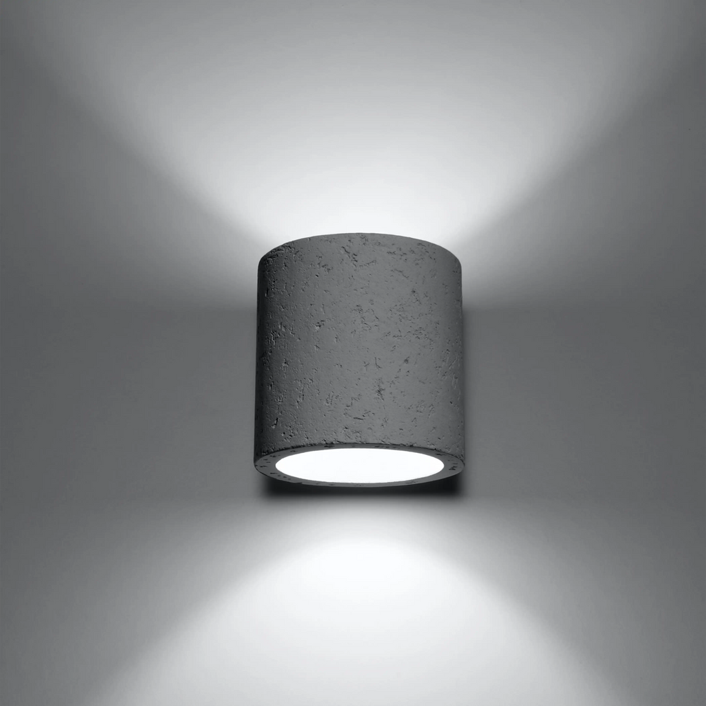 Assia Round Wall Light | Concrete Grey
