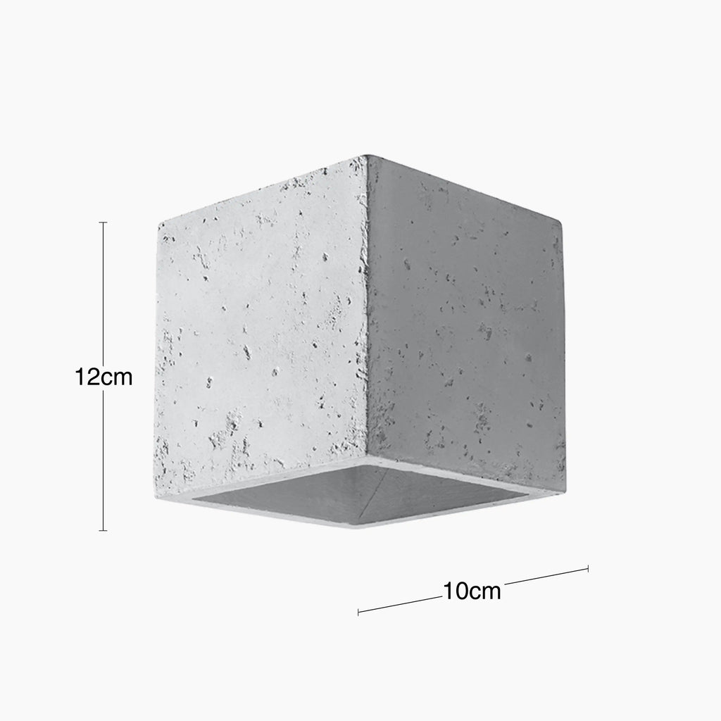 Assia Square Wall Light | Concrete Grey