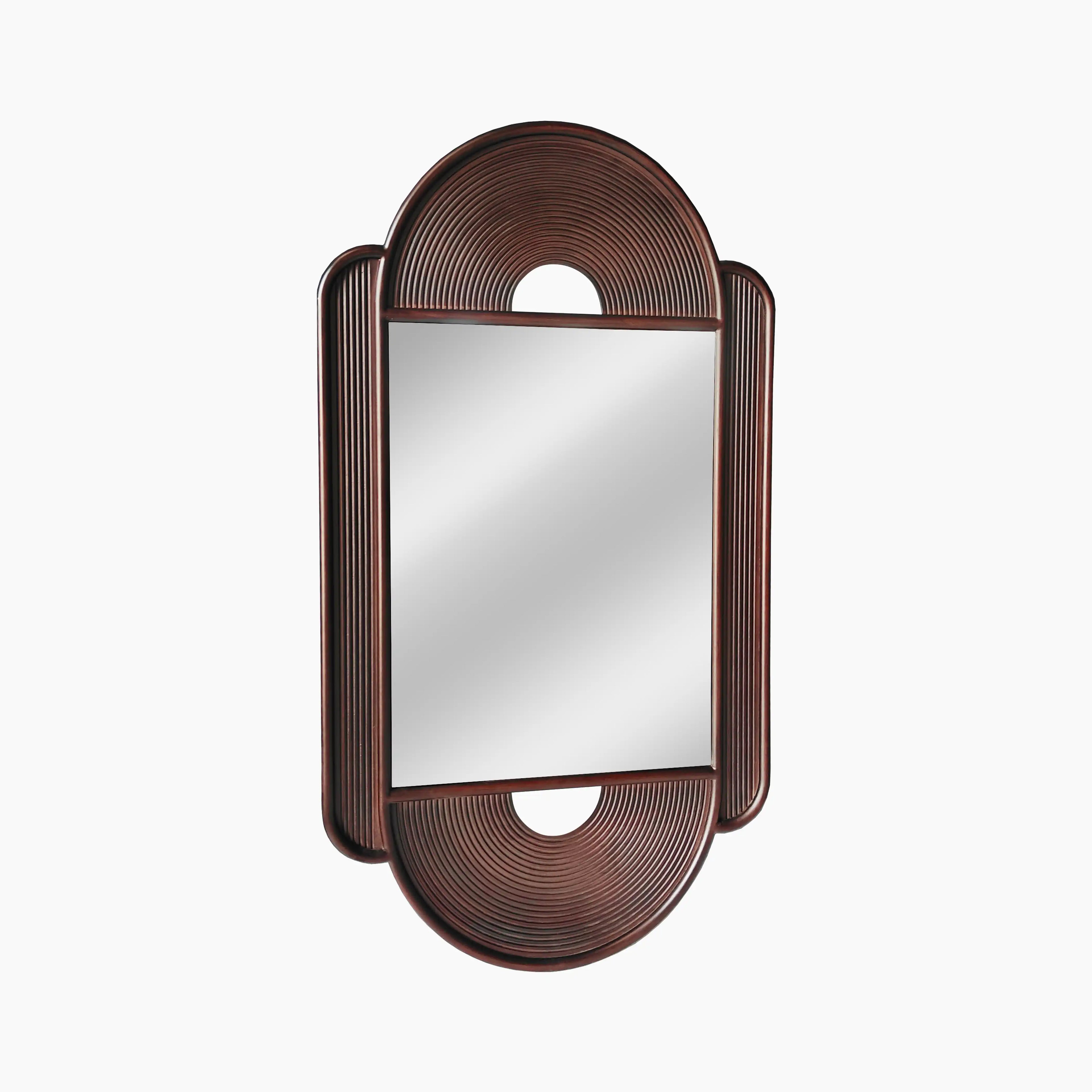 Akin Oval Wall Mirror, 115 x 65 cm | Walnut