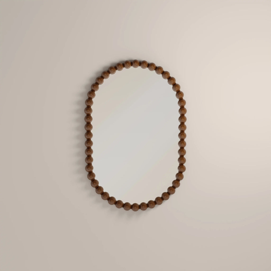 Ashby Oval Wall Mirror, 90 x 60 cm | Walnut