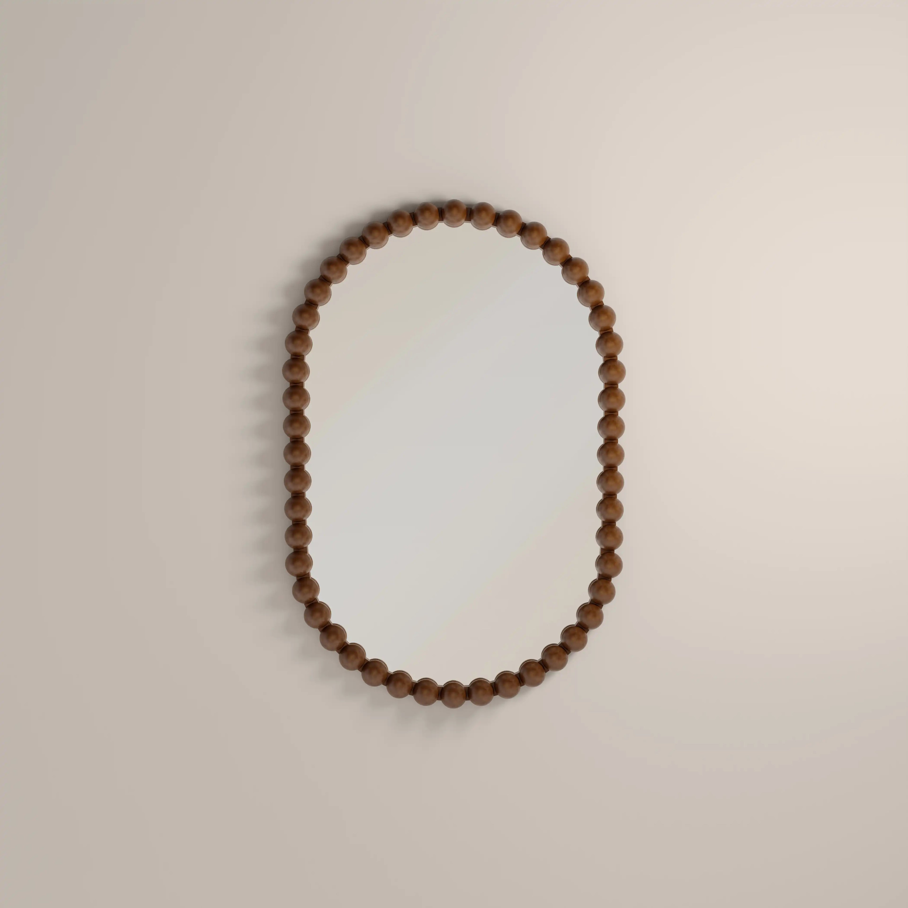 Ashby Oval Wall Mirror, 90 x 60 cm | Walnut