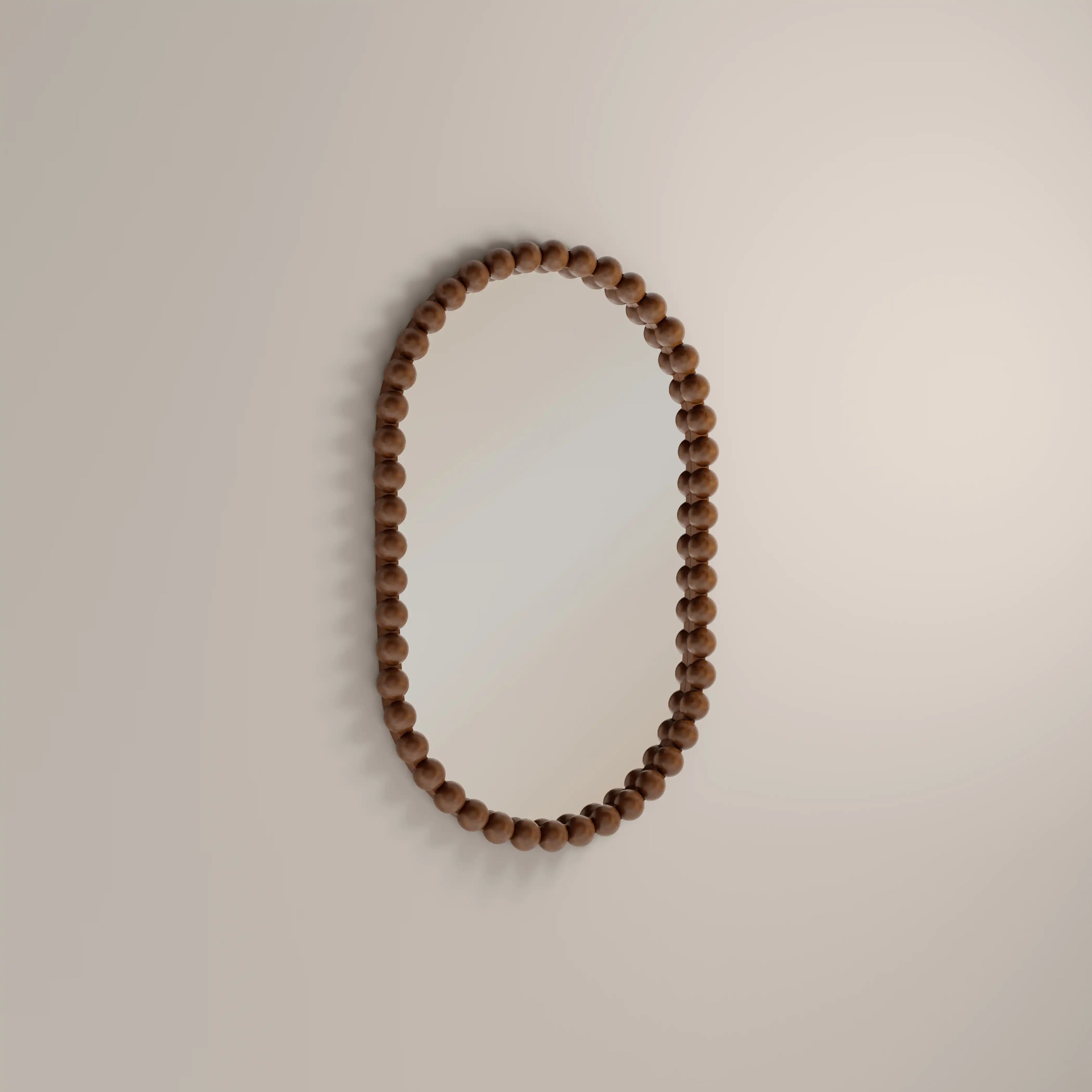 Ashby Oval Wall Mirror, 90 x 60 cm | Walnut
