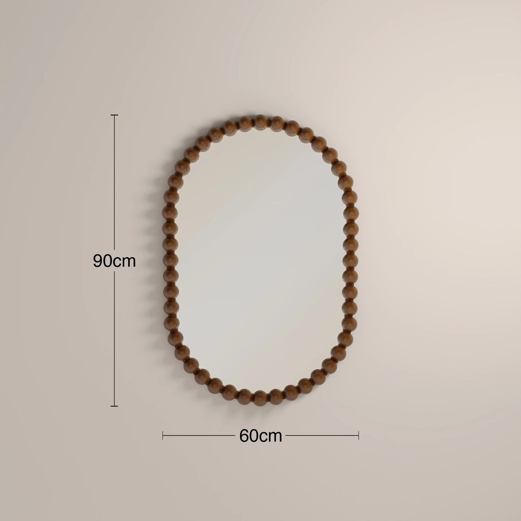 Ashby Oval Wall Mirror, 90 x 60 cm | Walnut