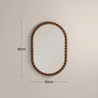 Ashby Oval Wall Mirror, 90 x 60 cm | Walnut