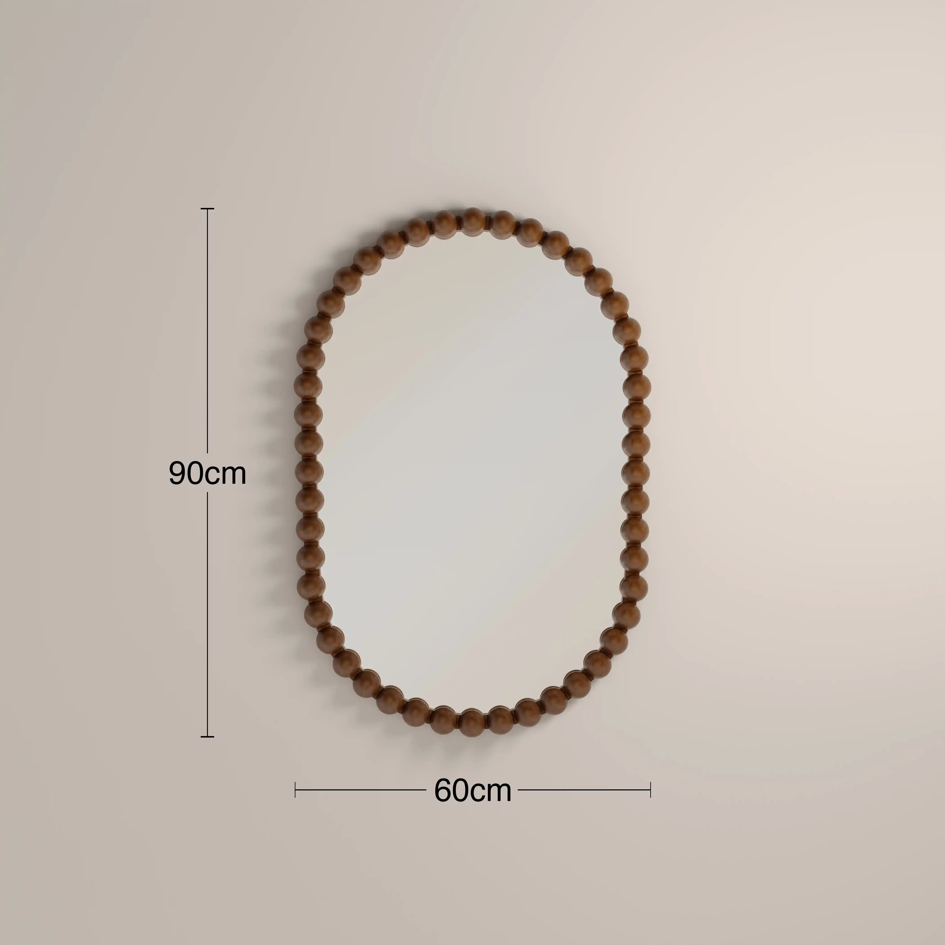 Ashby Oval Wall Mirror, 90 x 60 cm | Walnut