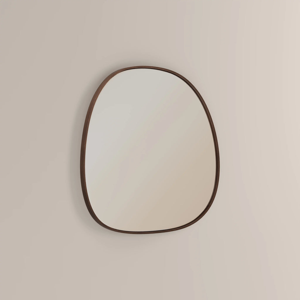Ferne Asymmetrical Wall Mirror,  80 cm| Walnut