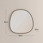 Ferne Asymmetrical Wall Mirror,  80 cm| Walnut