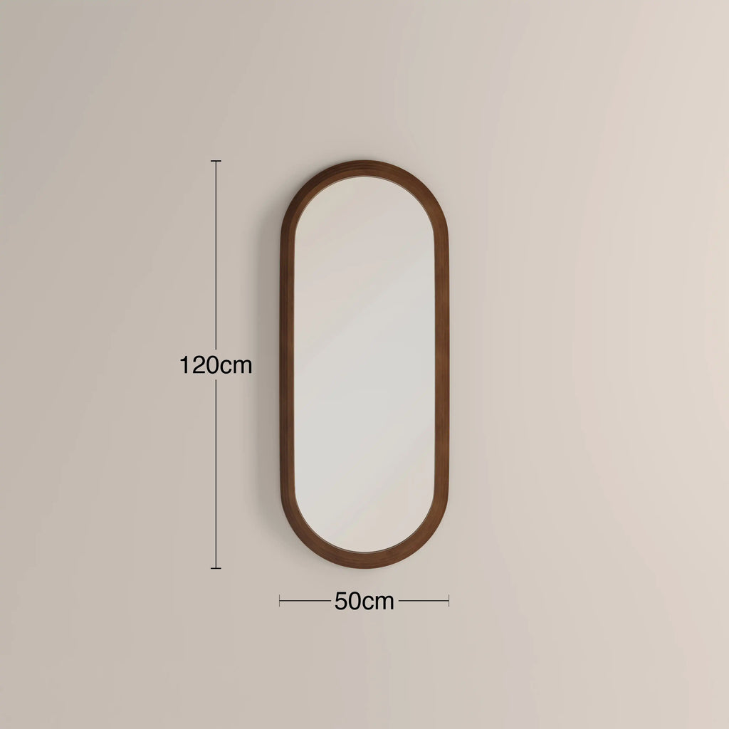 Bette Floor Length Wall Mirror, 120 x 50 cm  | Walnut