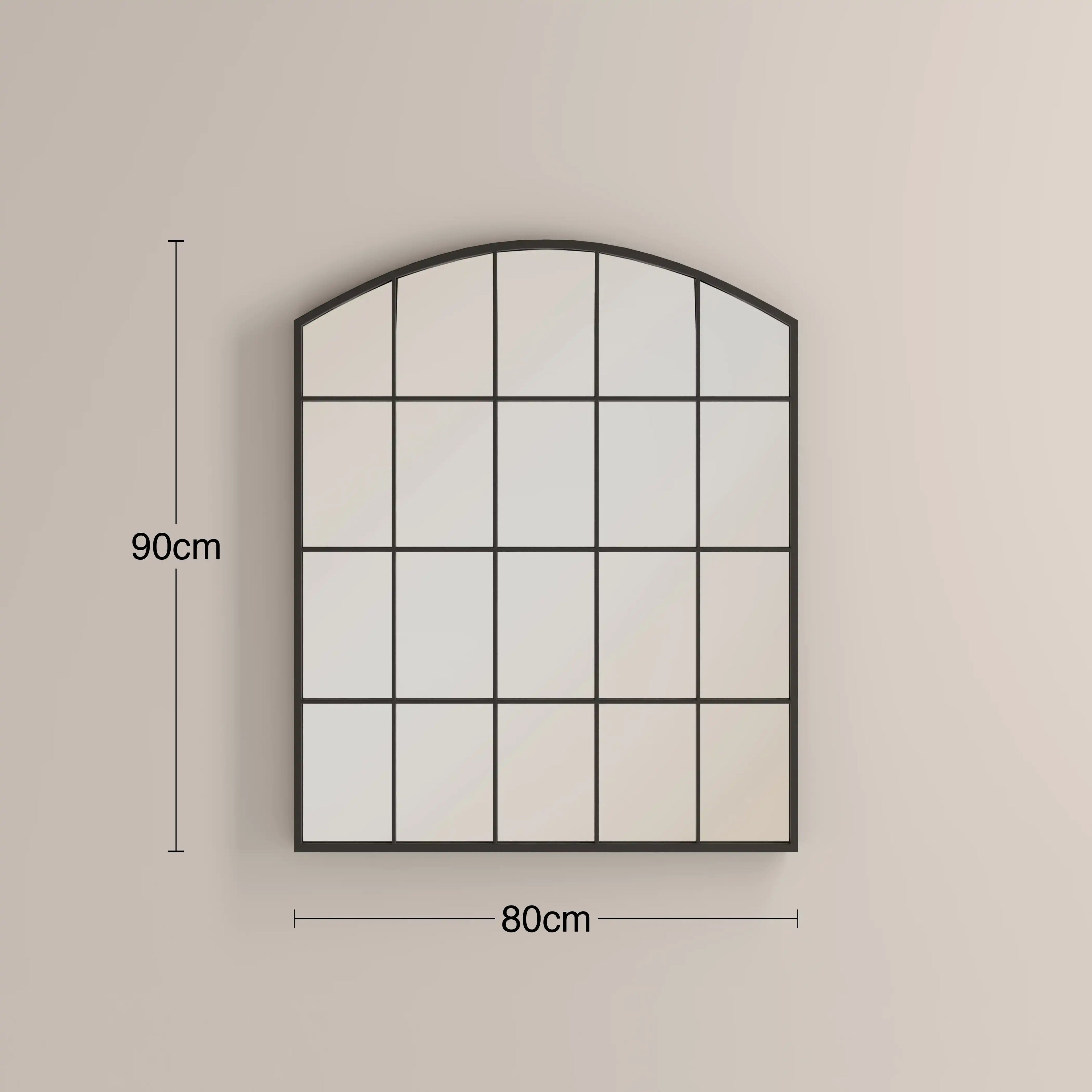 Arlon Arch Wall Mirror, 90 x 80 cm | Black