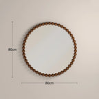 Ashby Round Wall Mirror,  80 cm| Walnut