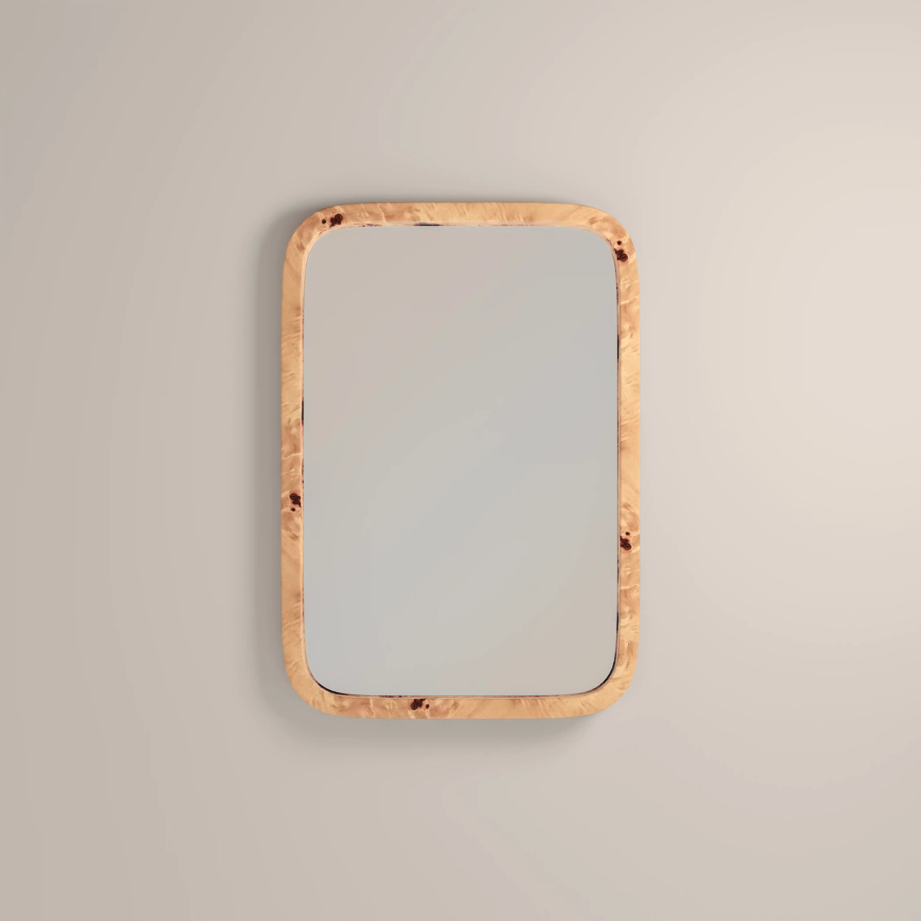 Kolson Rectangle Wall Mirror,  76 x 53 cm| Burl Wood