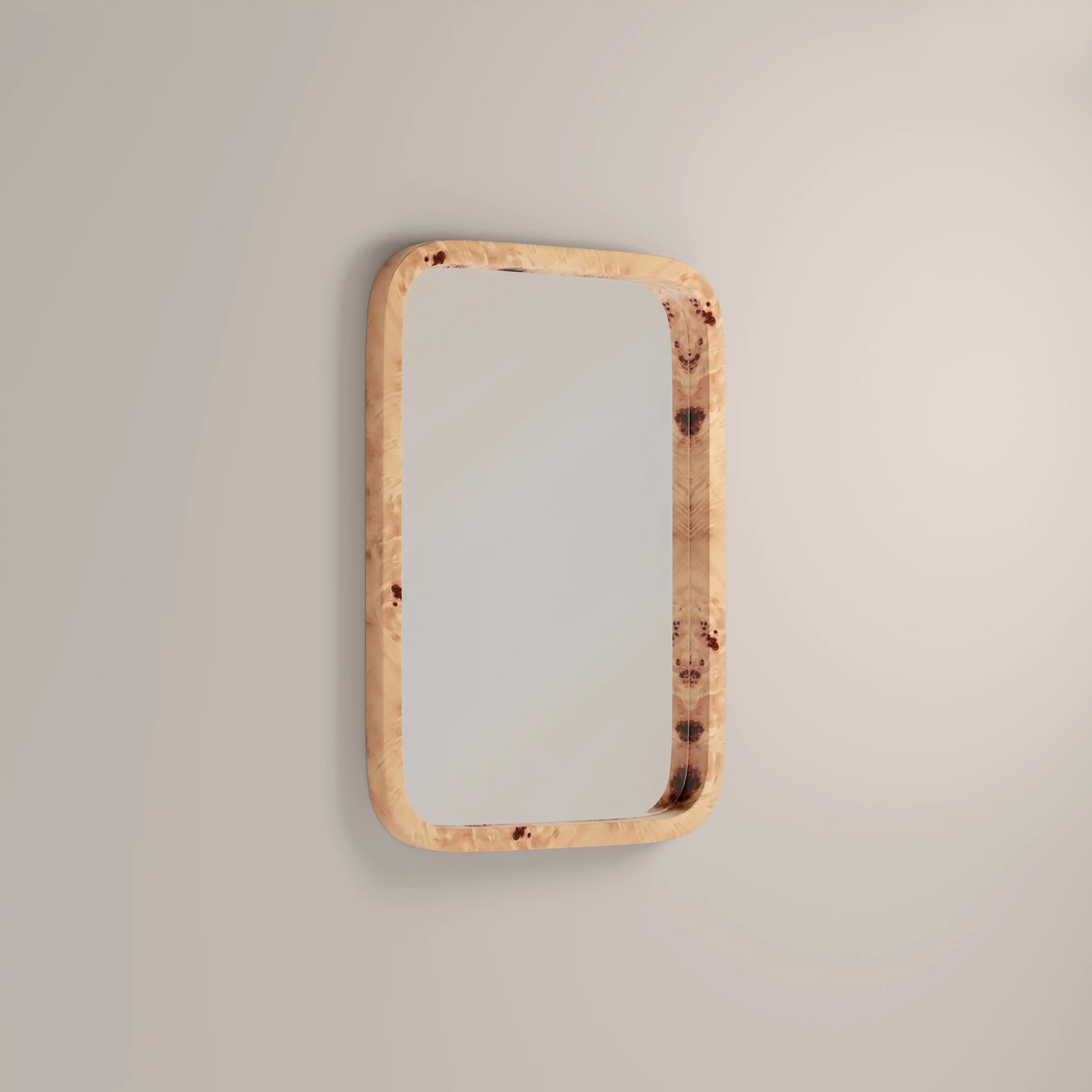 Kolson Rectangle Wall Mirror,  76 x 53 cm| Burl Wood