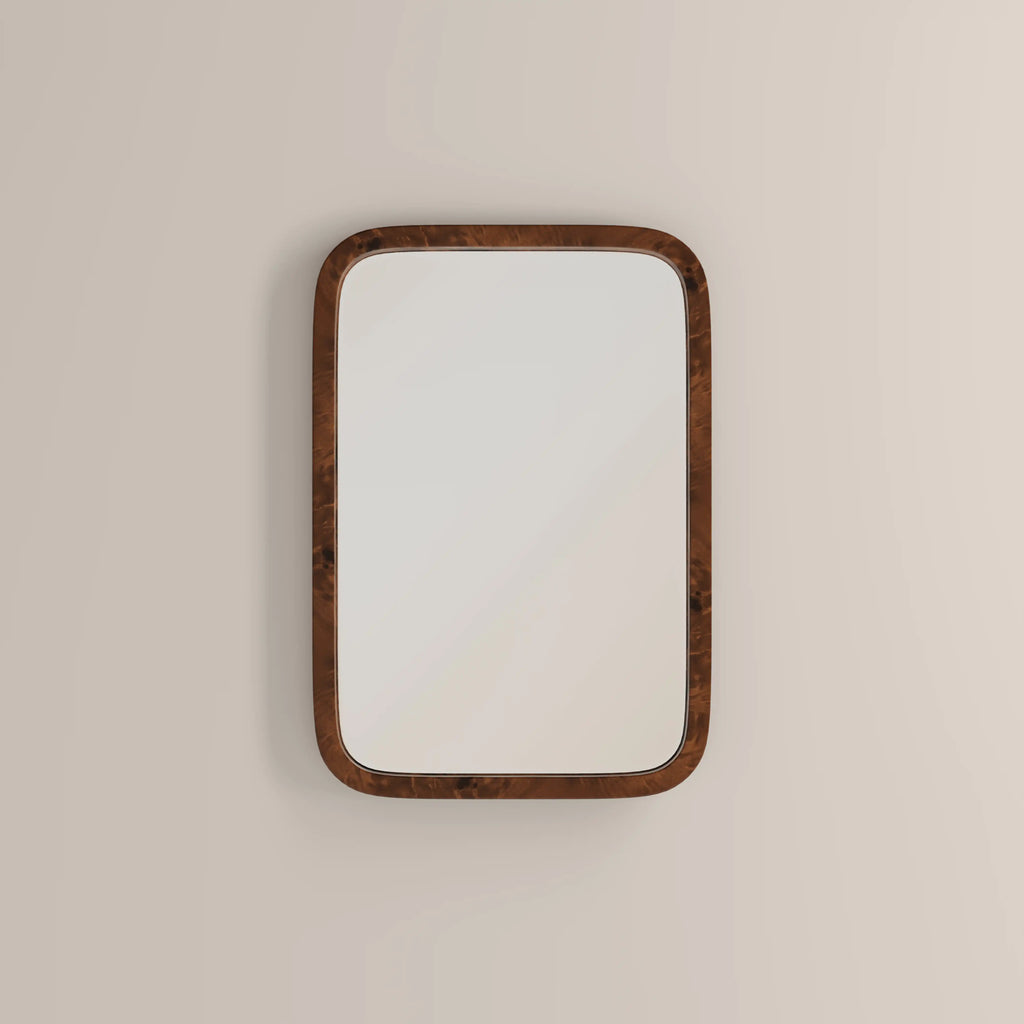 Kolson Rectangle Wall Mirror, 76 x 53 cm | Walnut Burl Wood
