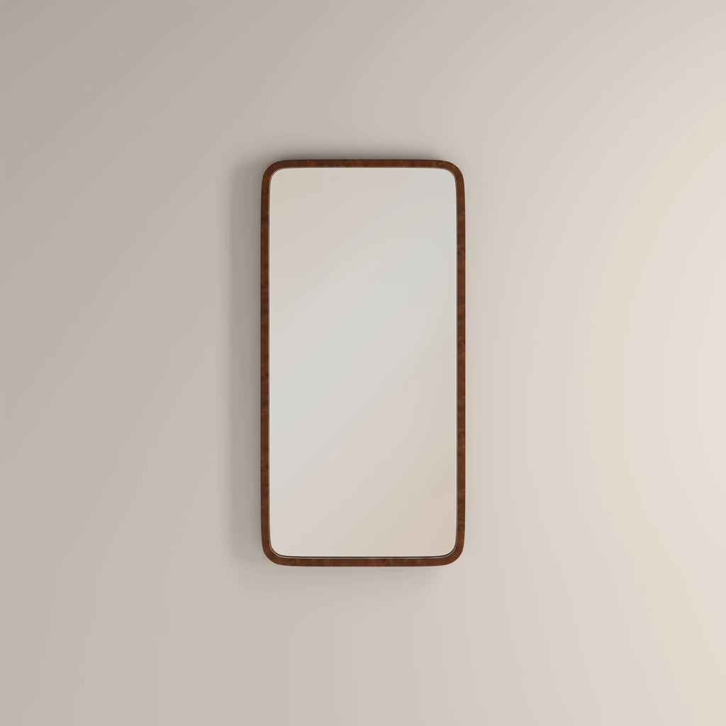 Kolson Rectangle Full Length Mirror,  153 x 77 cm| Walnut Burl Wood