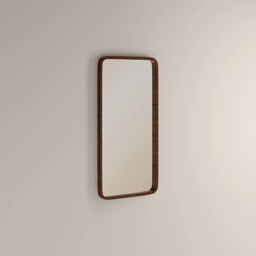 Kolson Rectangle Full Length Mirror,  153 x 77 cm| Walnut Burl Wood