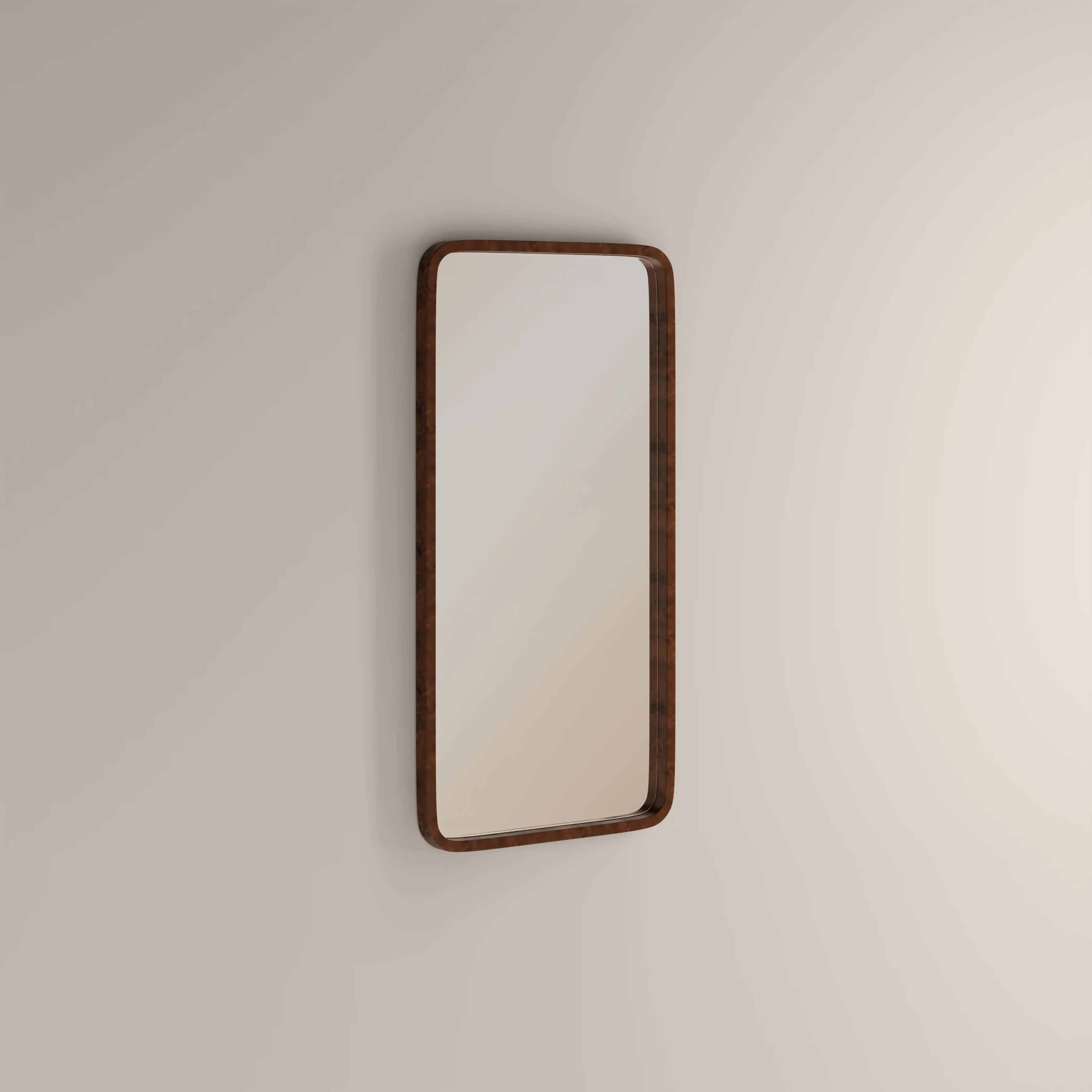 Kolson Rectangle Full Length Mirror,  153 x 77 cm| Walnut Burl Wood