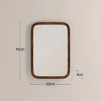 Kolson Rectangle Wall Mirror, 76 x 53 cm | Walnut Burl Wood