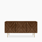 Jude Wooden Sideboard | Dark Mango Wood & Brass