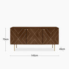 Jude Wooden Sideboard | Dark Mango Wood & Brass