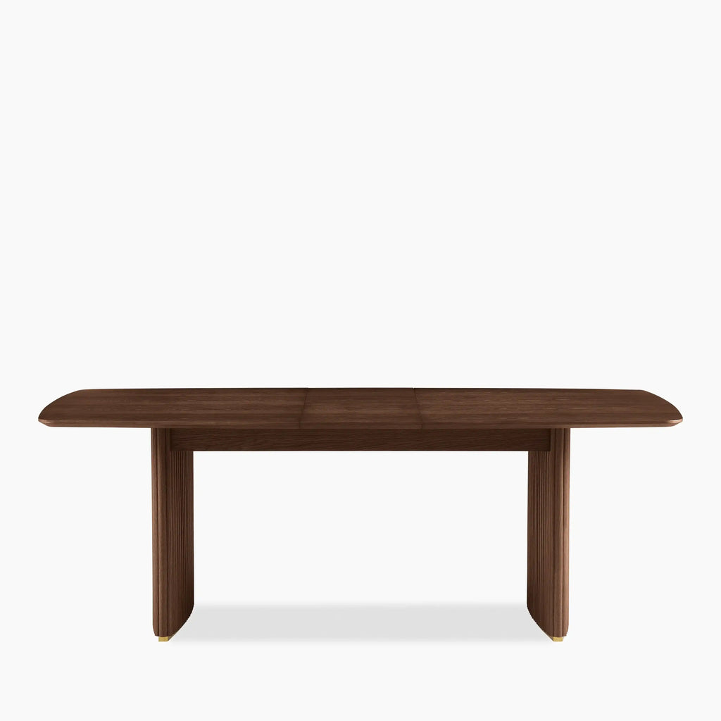 Caleb 6 Chairs Dining Set | Natural Weave & Walnut