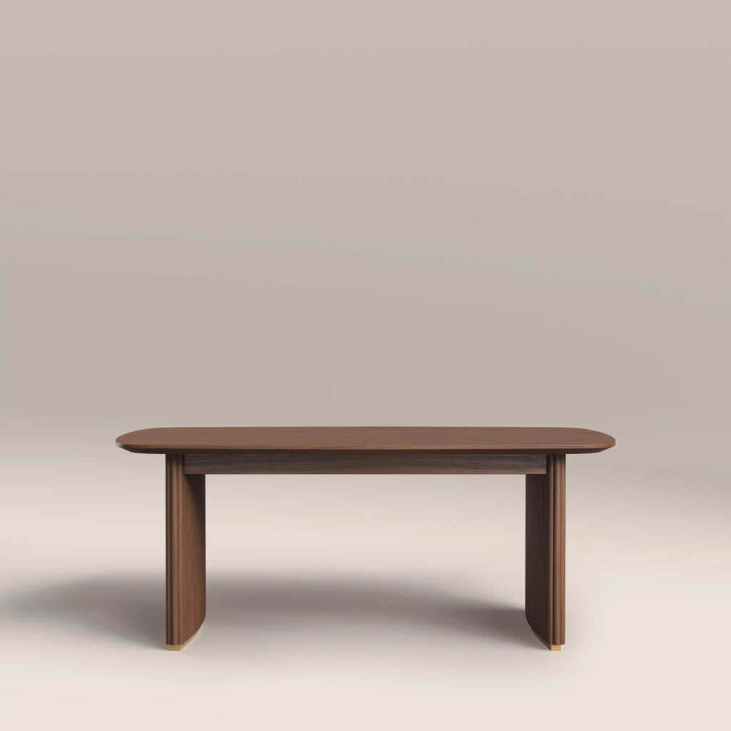Caleb 6-8 Seat Rectangle Wooden Extendable Dining Table | Walnut