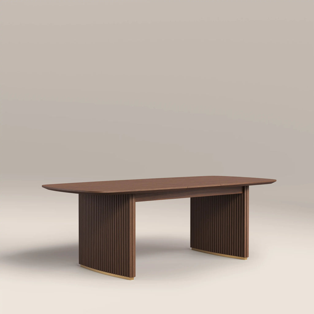 Caleb 6-8 Seat Rectangle Wooden Extendable Dining Table | Walnut