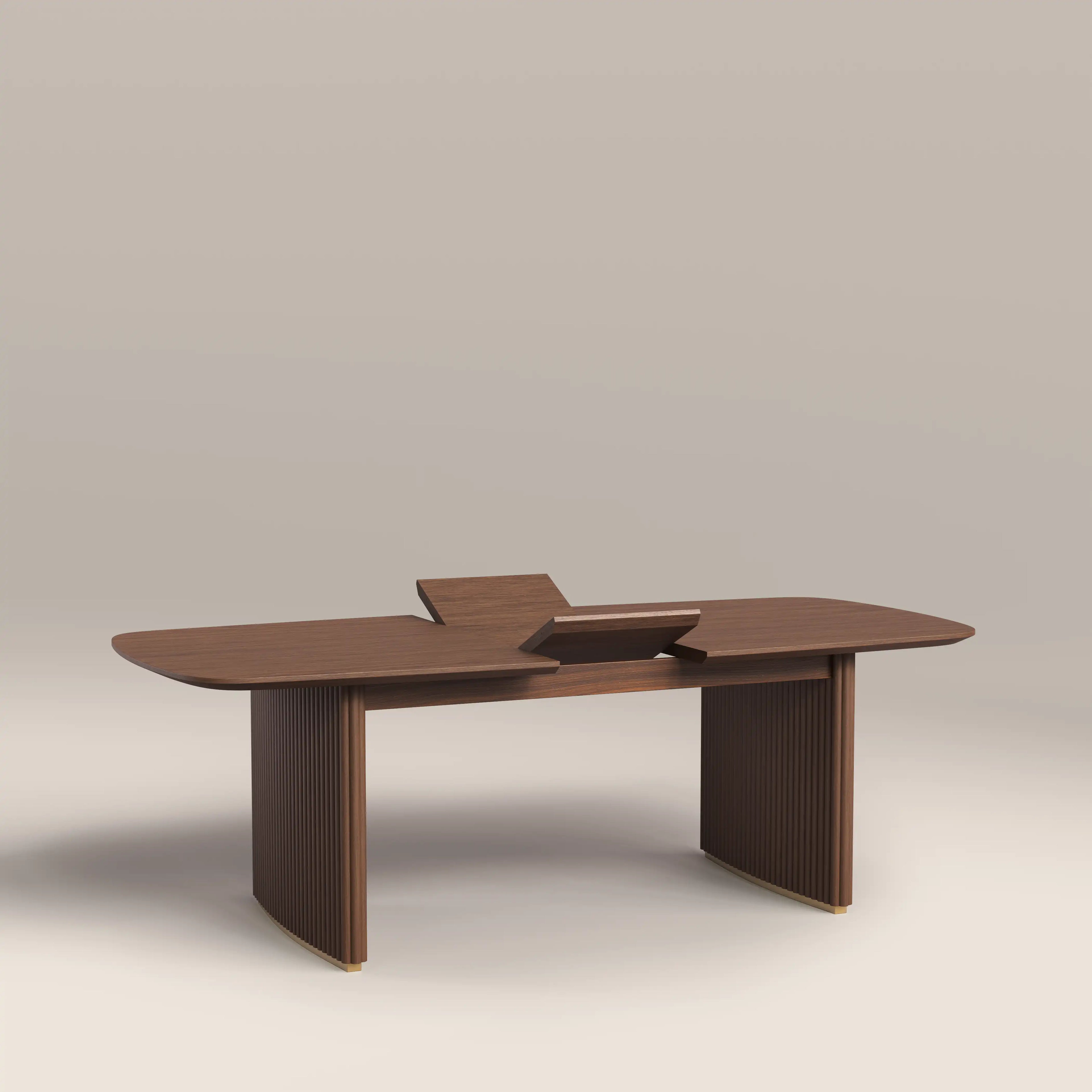 Caleb 6-8 Seat Rectangle Wooden Extendable Dining Table | Walnut