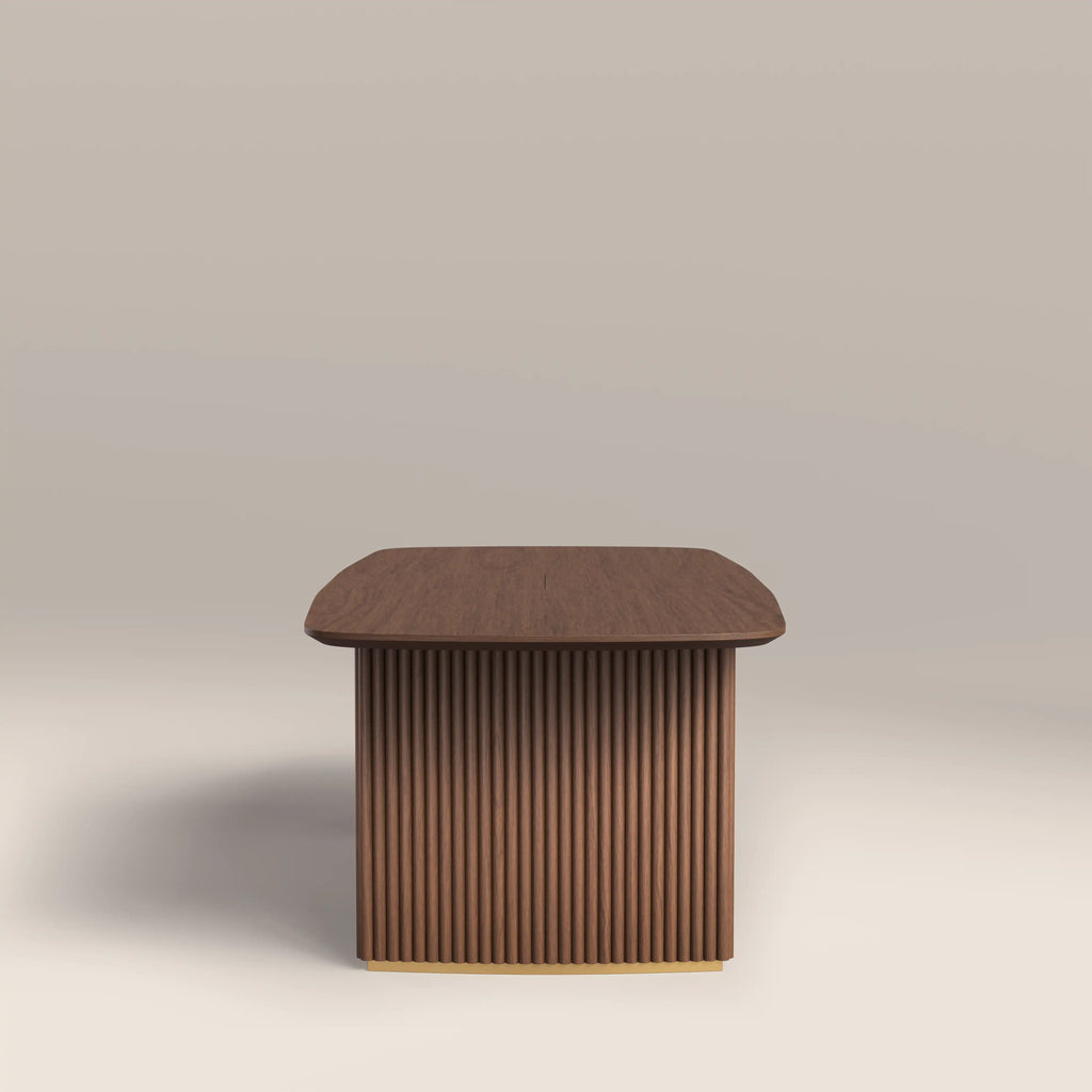 Caleb 6-8 Seat Rectangle Wooden Extendable Dining Table | Walnut