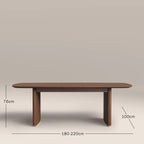 Caleb 6-8 Seat Rectangle Wooden Extendable Dining Table | Walnut