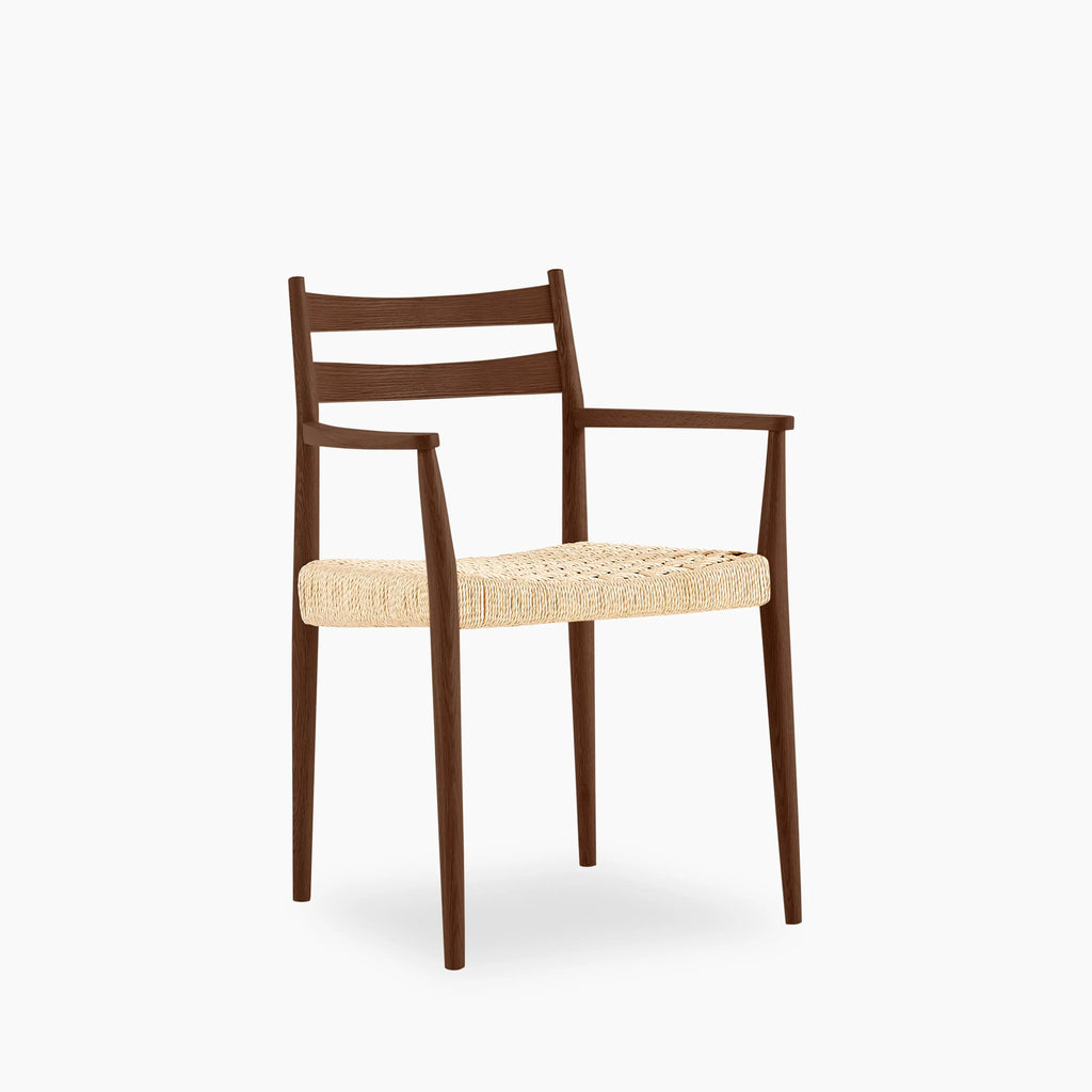 Caleb 6 Chairs Dining Set | Natural Weave & Walnut