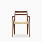 Caleb 6 Chairs Dining Set | Natural Weave & Walnut