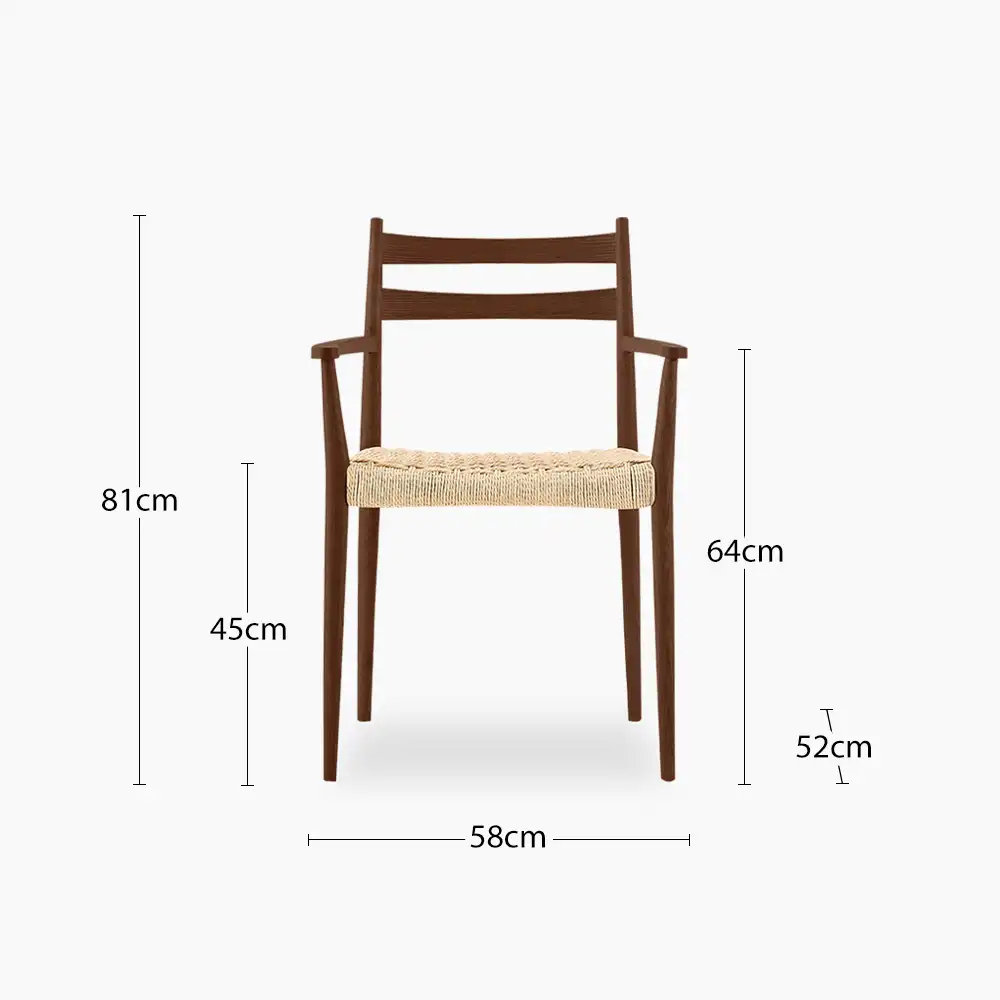 Caleb 6 Chairs Dining Set | Natural Weave & Walnut