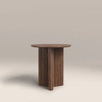 Caleb Round Wooden Side Table | Walnut