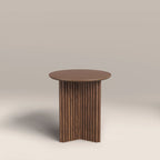Caleb Round Wooden Side Table | Walnut