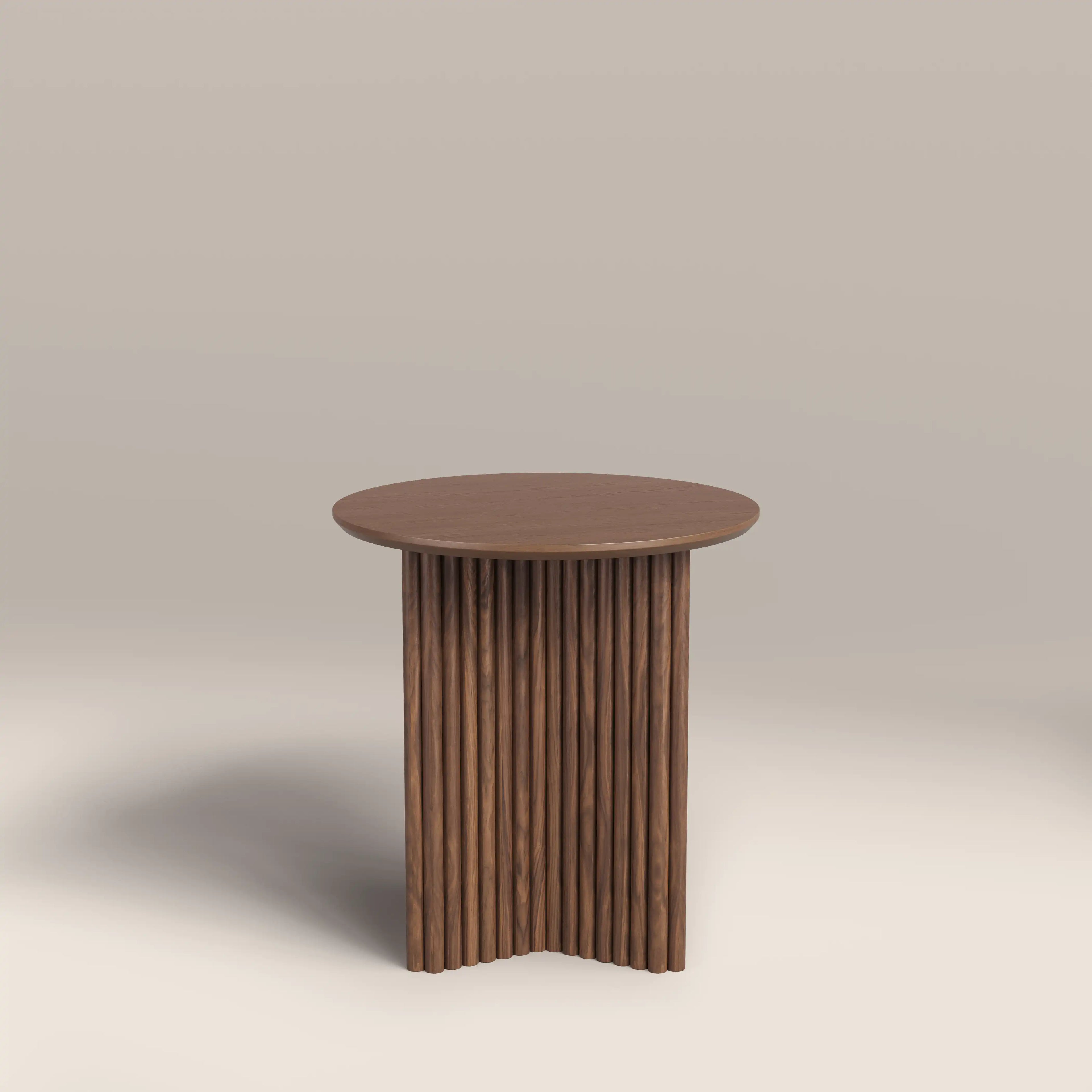 Caleb Round Wooden Side Table | Walnut