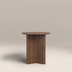 Caleb Round Wooden Side Table | Walnut